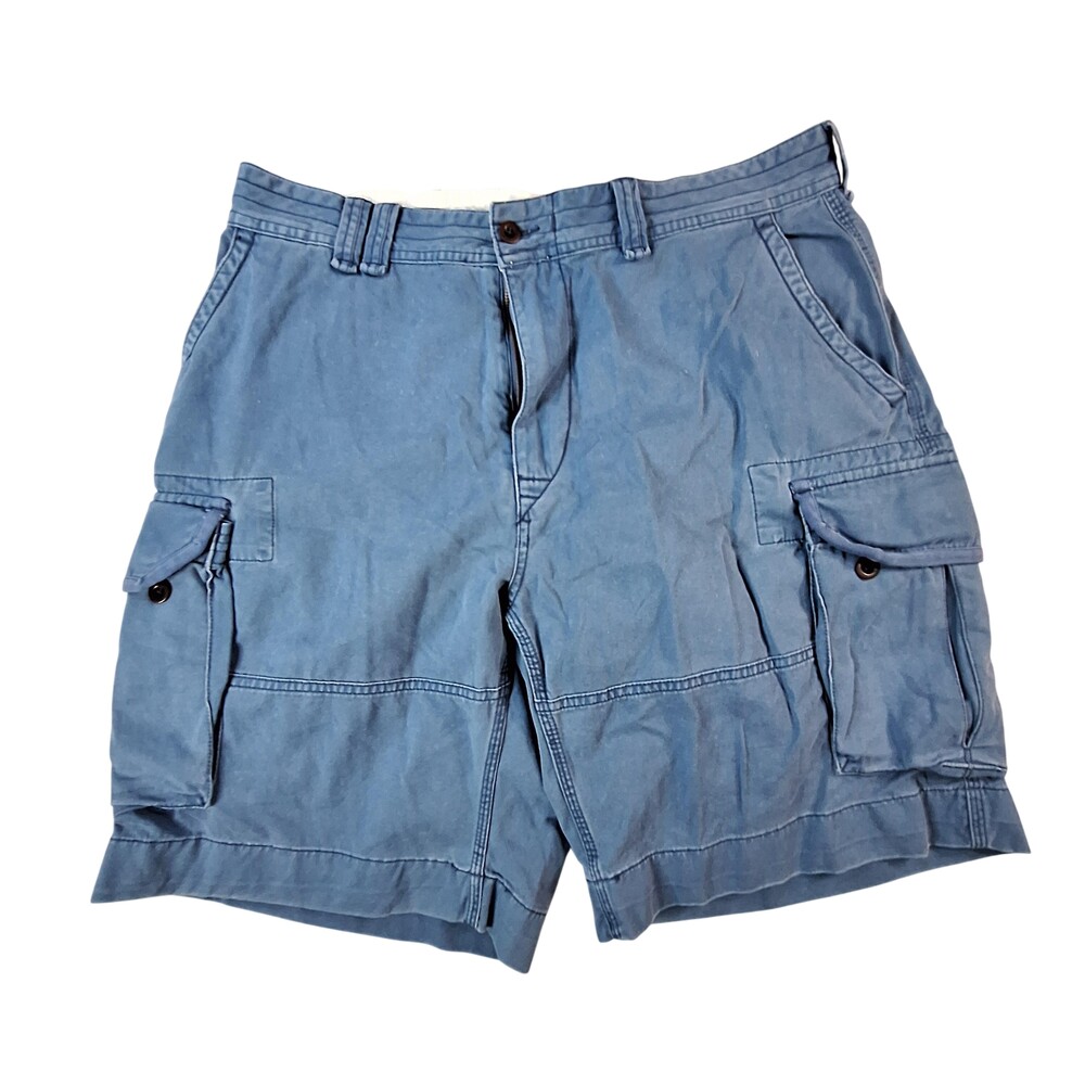 Polo Ralph Lauren Shorts Mens 38 Blue Cargo Cotton Canvas Pockets Summer Casual